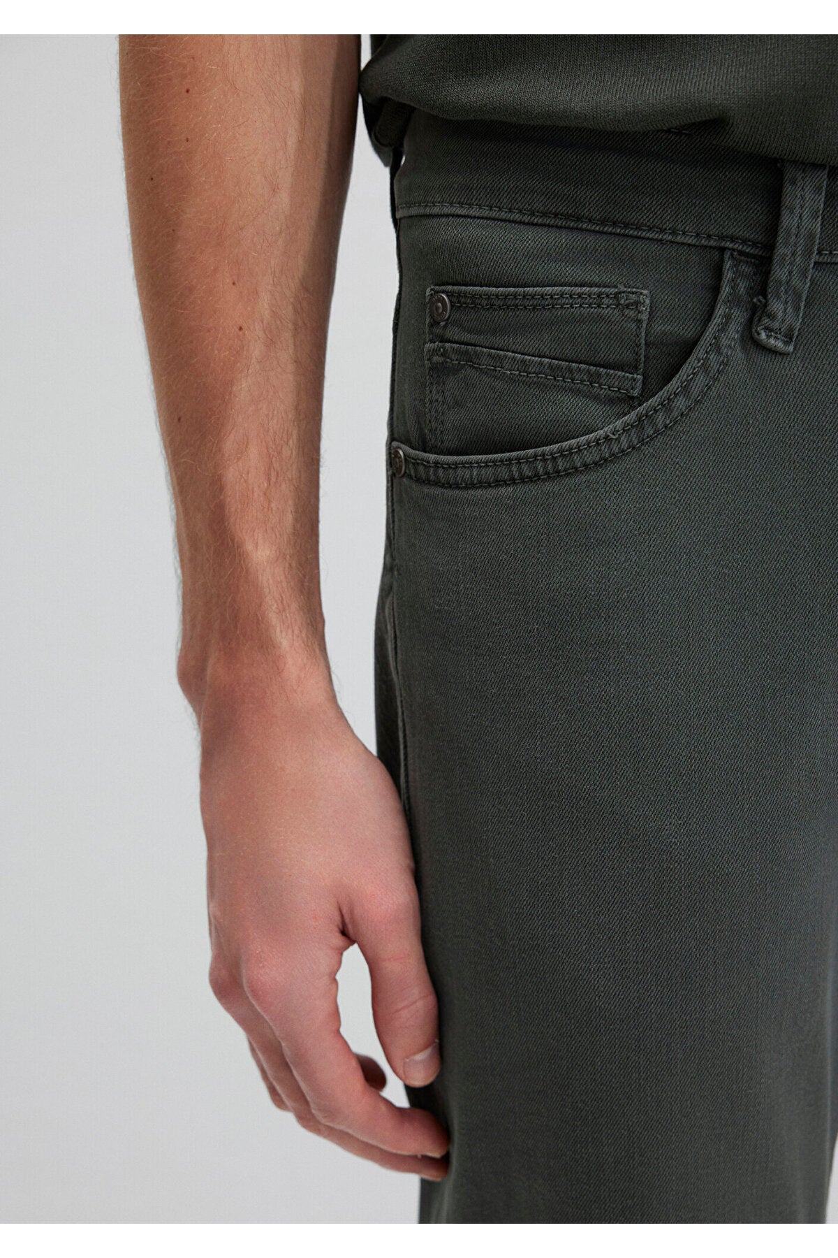 Mavi Hunter Moss Green Comfort Gabardine Trousers 0020285644 - MALLTURK