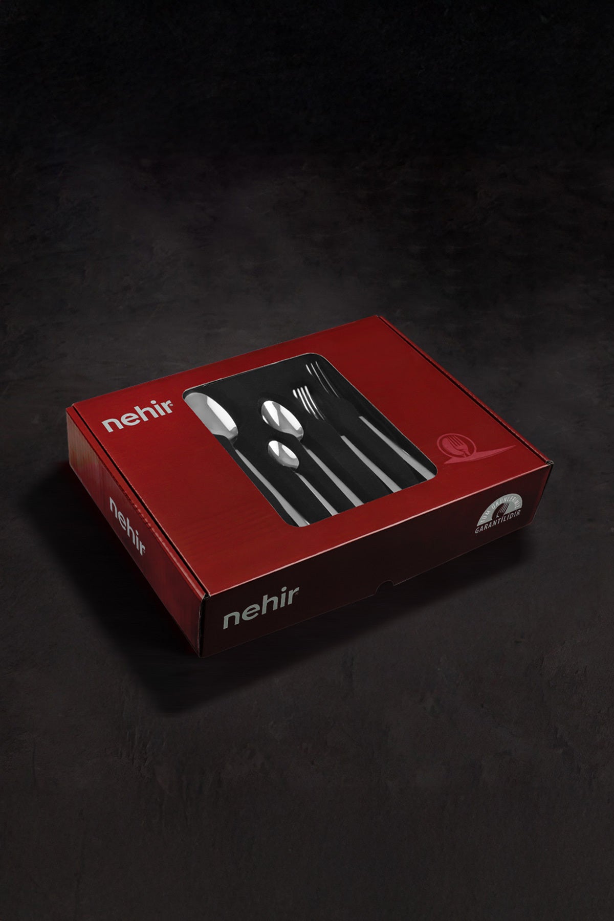 Nehir fulya Plain 6 Place Setting 30 Piece Boxed Fork Spoon Set - MALLTURK