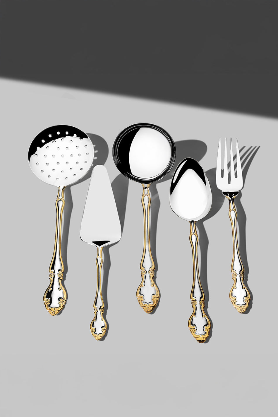 Nehir adriana altin Plain 5 Piece Stainless Steel Serving Utensil Set - MALLTURK