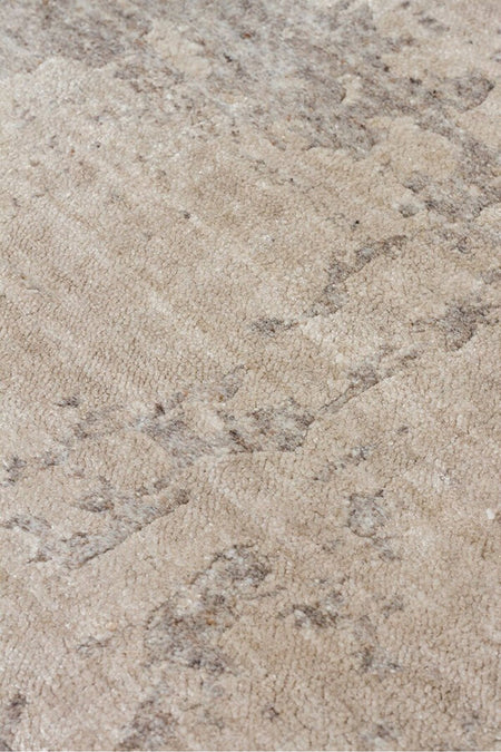 Kalesta Rug Grace Grey, Self-Patterned Pattern Wool, Viscose and Cotton Blend Pattern Elegant Living Room Rug - MALLTURK