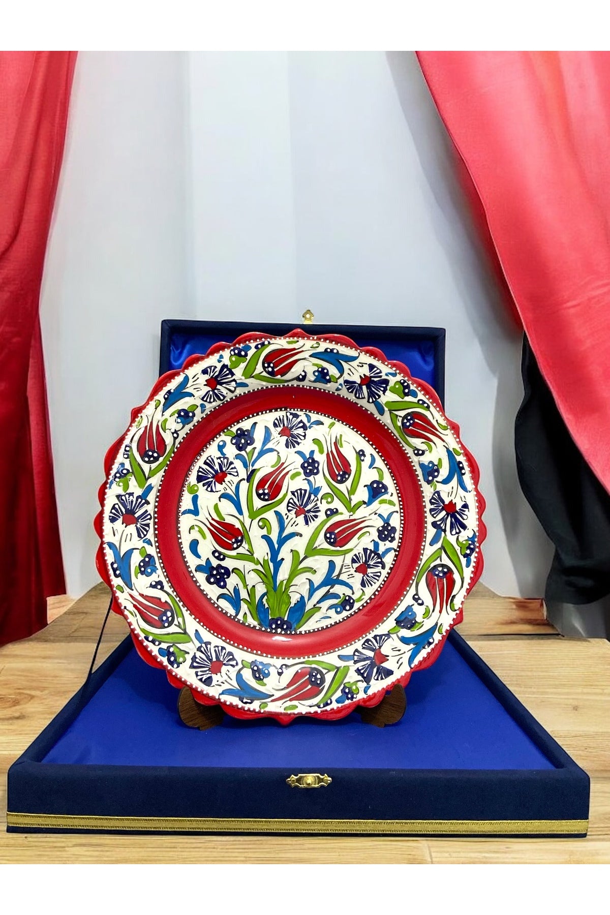 STORESZA Handmade 30Cm Kutahya Tile Decorative Plate - Special in Gift Box - MALLTURK
