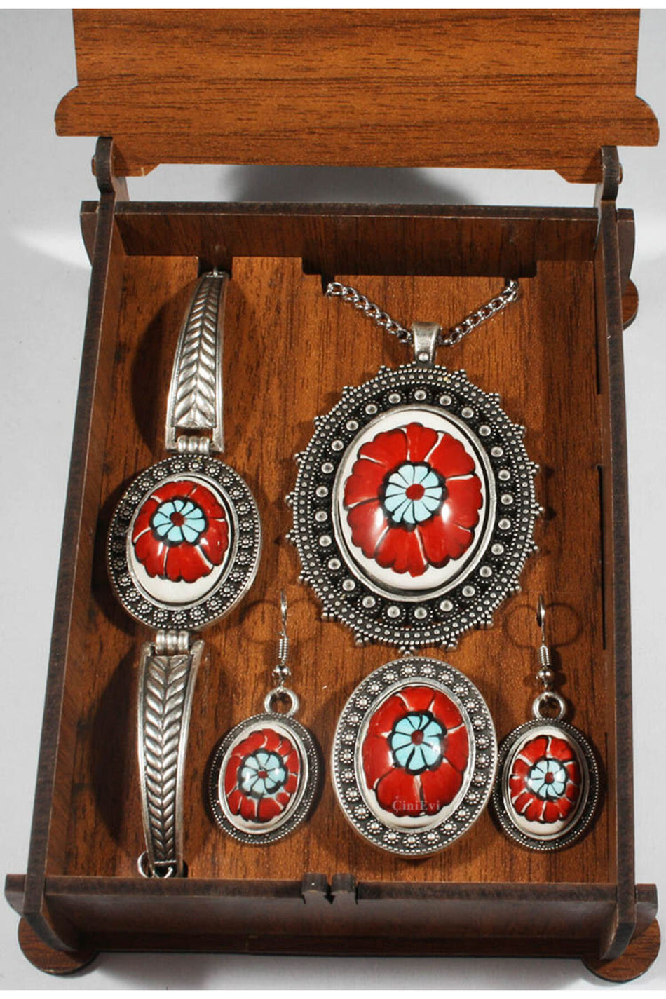 Cini Evi Anniversary Gift Iznik Tile Jewelry Set - MALLTURK