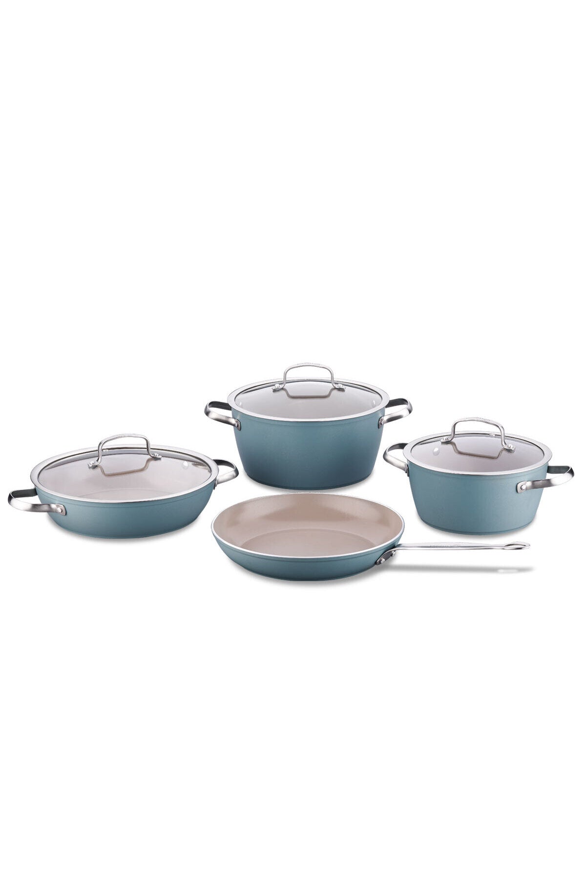 KORKMAZ Nea Sera 7 Piece Minta Cookware Set