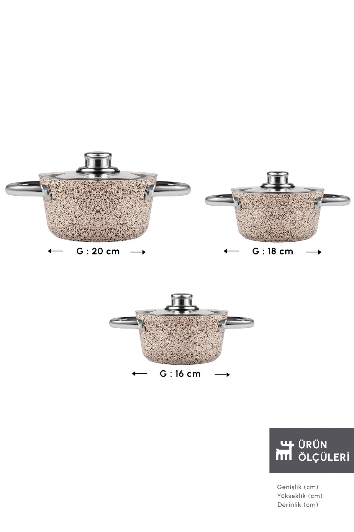Karaca Biogranit Nare 6 Piece Midi Cookware Set Wood - MALLTURK