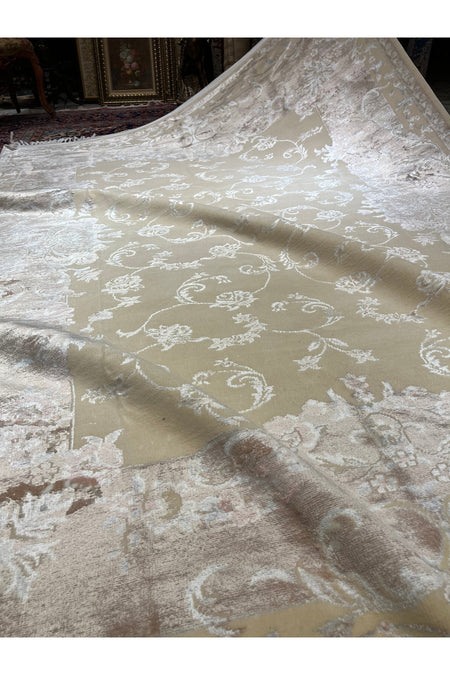 RD RAMAZAN DAG Hand Rug Art Hand-Woven Silk Blend Usak Rug Special Weave Size 300x200 - MALLTURK