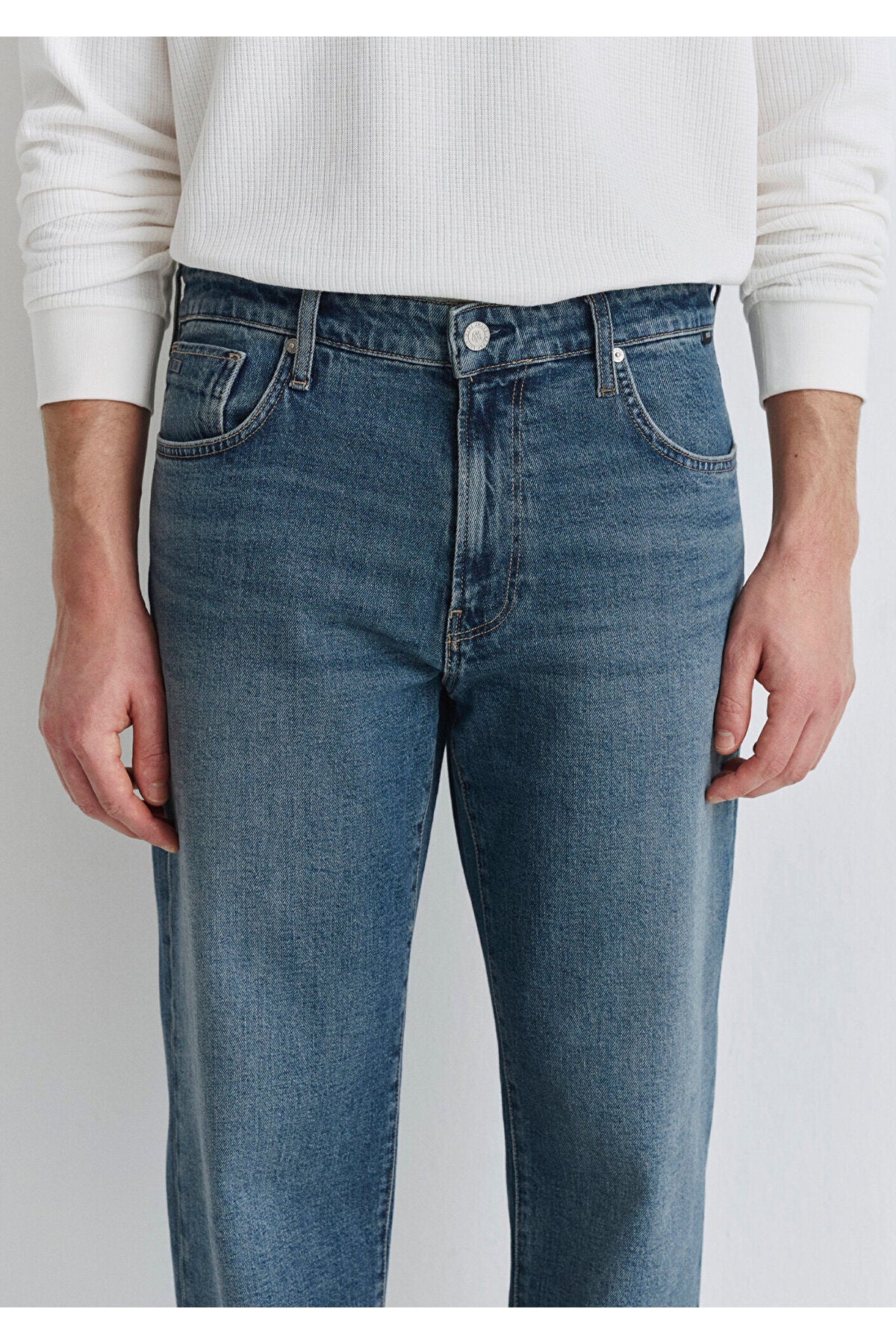 Marlon Classic Denim Foggy Jeans in Mavi 0019166-87850 - MALLTURK