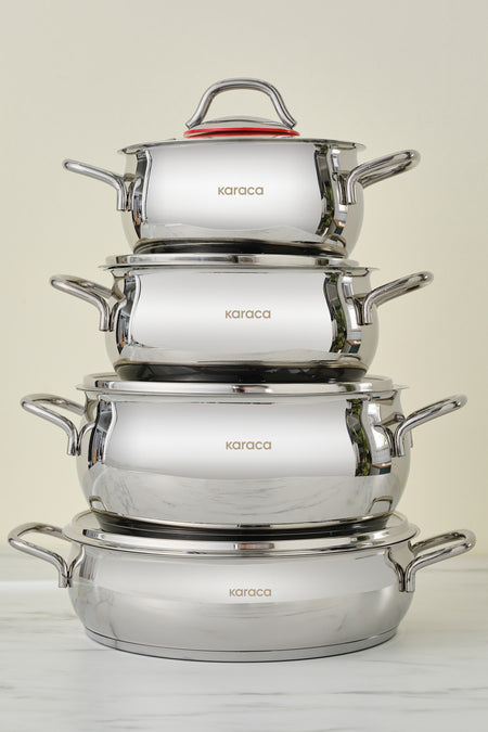 Karaca Emirgan Induction Compatible 8 Piece Cookware Set - MALLTURK
