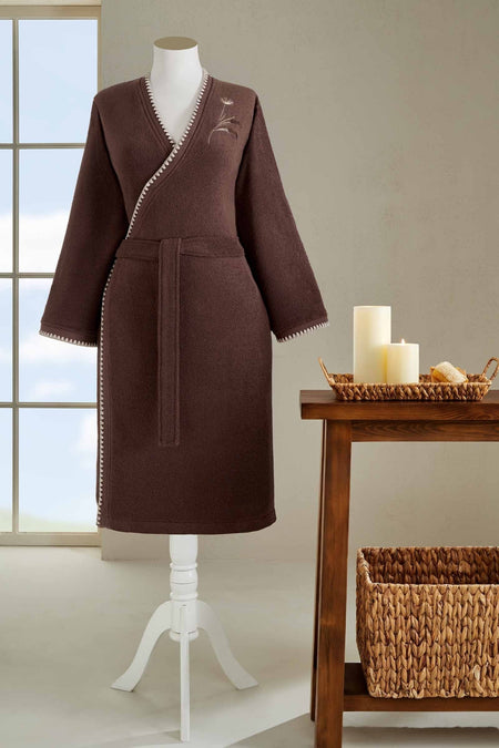 Ozdilek Pampas Embroidered Kimono Bathrobe - MALLTURK