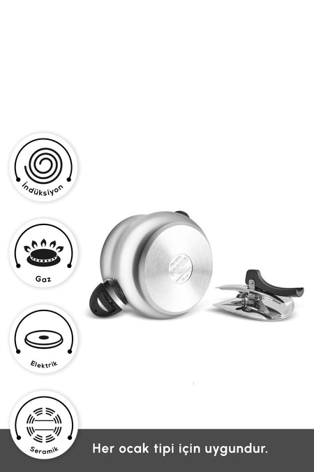 Karaca Retro Stainless Steel induction Base Pressure Cooker 6 Lt - MALLTURK