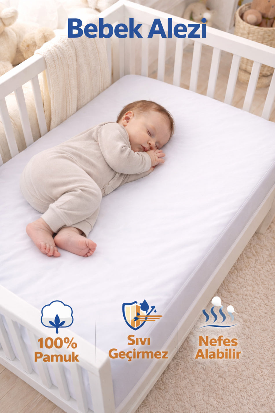 Koi Home Waterproof Cotton Fitted Baby & Kids Mattress Protector - MALLTURK