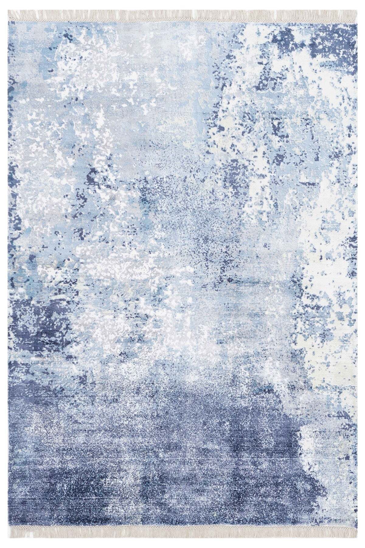 Naar Hali Erase KC 303 Blue Modern Handwoven Bamboo Living Room Rug - MALLTURK