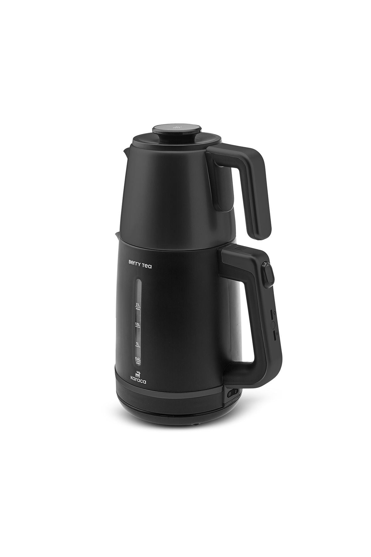 Karaca Berry Tea XL 2 in 1 Stainless Steel Tea Maker and Kettle Shiny Black - MALLTURK