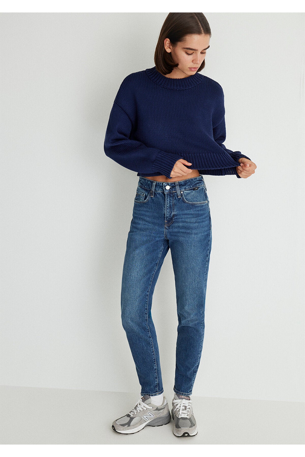 Cindy Classic Denim Shaded Dark Mavi Jeans 100277-87925 - MALLTURK