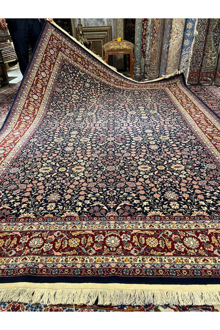 RD RAMAZAN DAG Hand Rug Art Hand-Woven Hereke Rug Signed Seven Mountains Flower Premium Quality Size 290x200 - MALLTURK