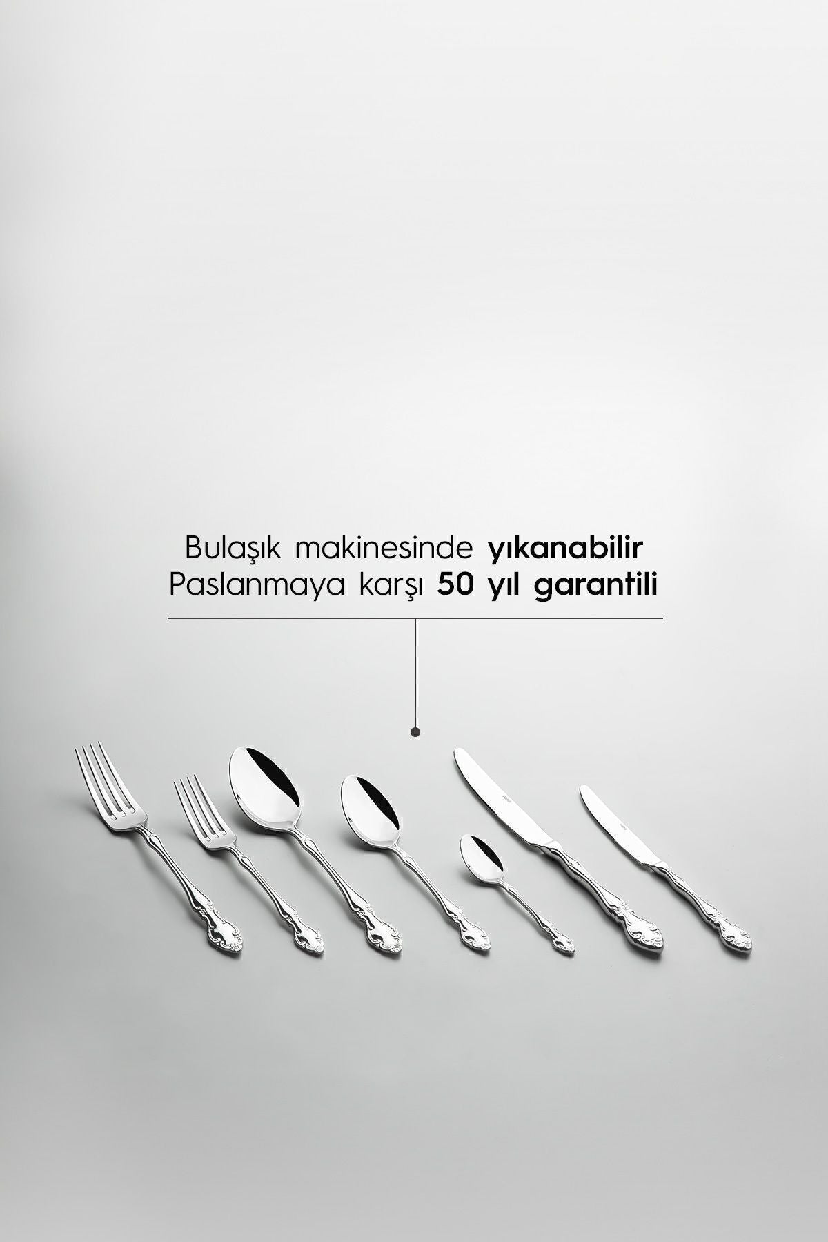 Nehir adriana Plain 12 Place Setting 89 Piece Boxed Flatware Set - MALLTURK