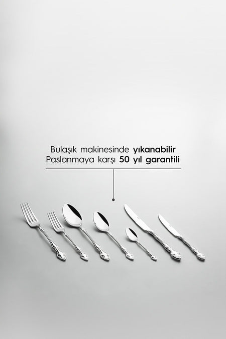 Nehir adriana Plain 12 Place Setting 89 Piece Boxed Flatware Set - MALLTURK