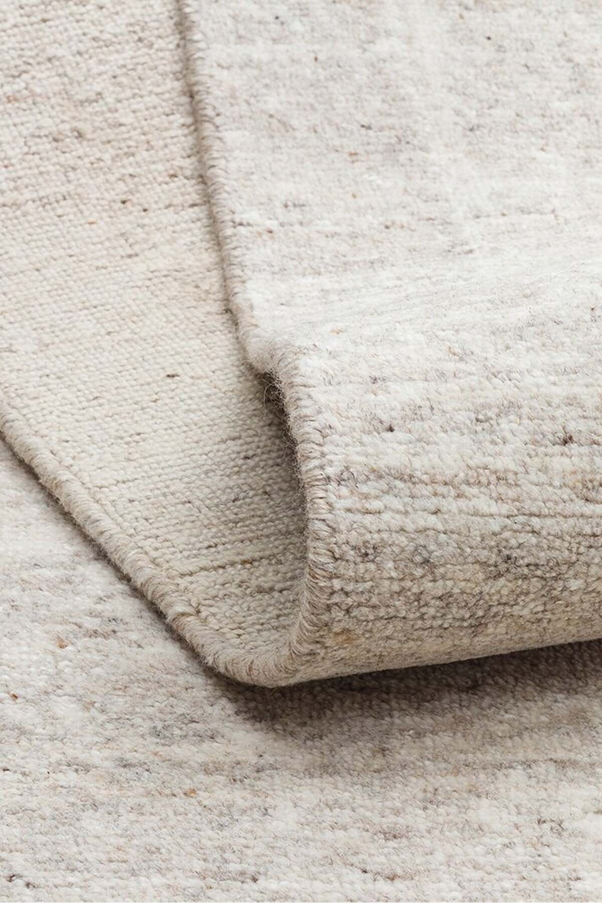 Vog Rug Arken Beige Hand-Woven Wool Viscose Cotton Rug Modern Scandinavian 3D Effect Luxury Living Room Rug - MALLTURK