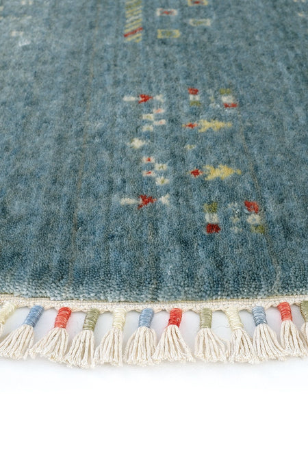 Cool Hali Galata 06 Blue Carpet Living Room Carpet Bohemian Scandinavian Carpet Bamboo Carpet Handwoven Round Hallway Carpet - MALLTURK