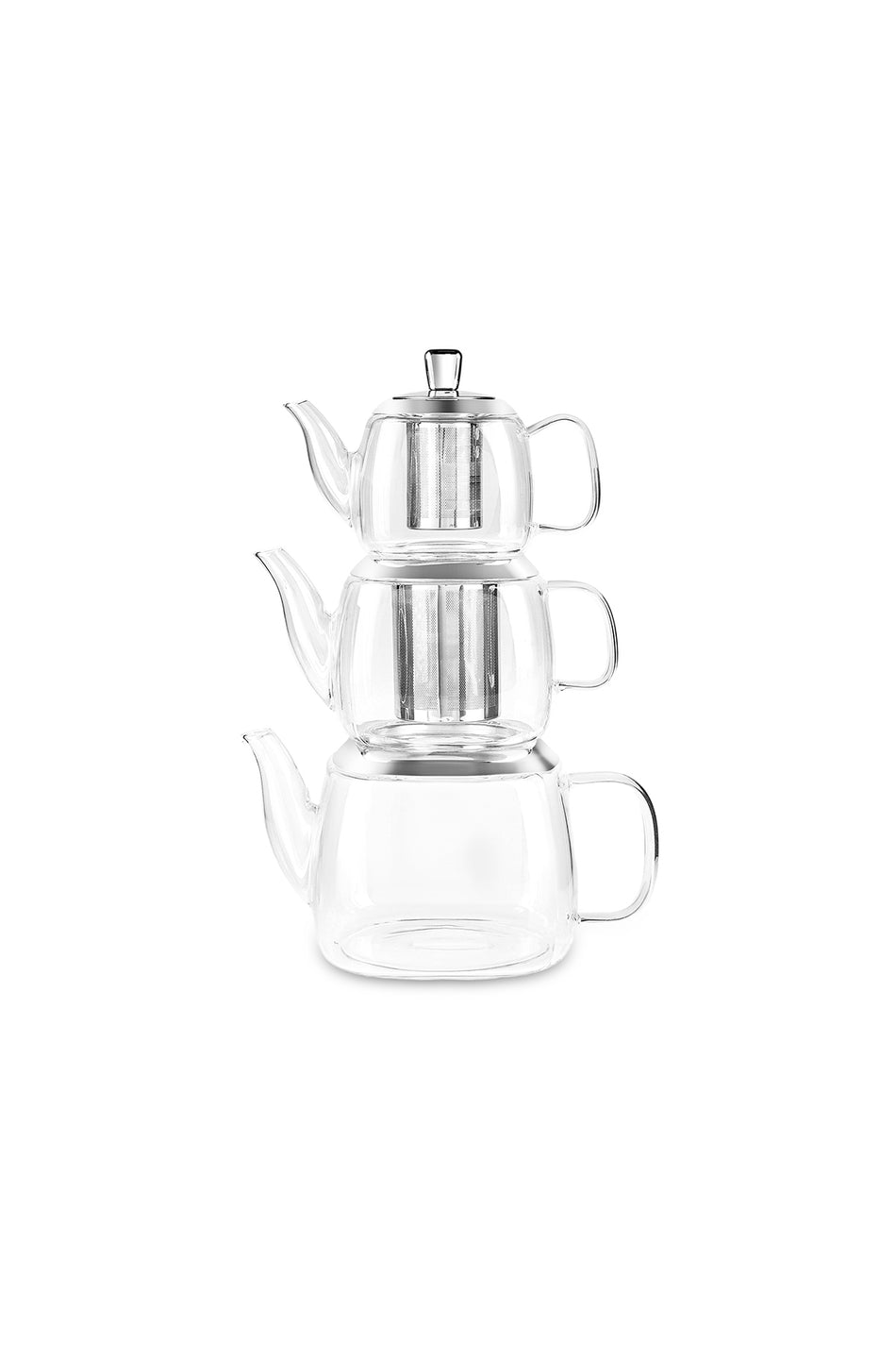 Karaca Tiga 3-Piece Midi Borosilicate Teapot - MALLTURK