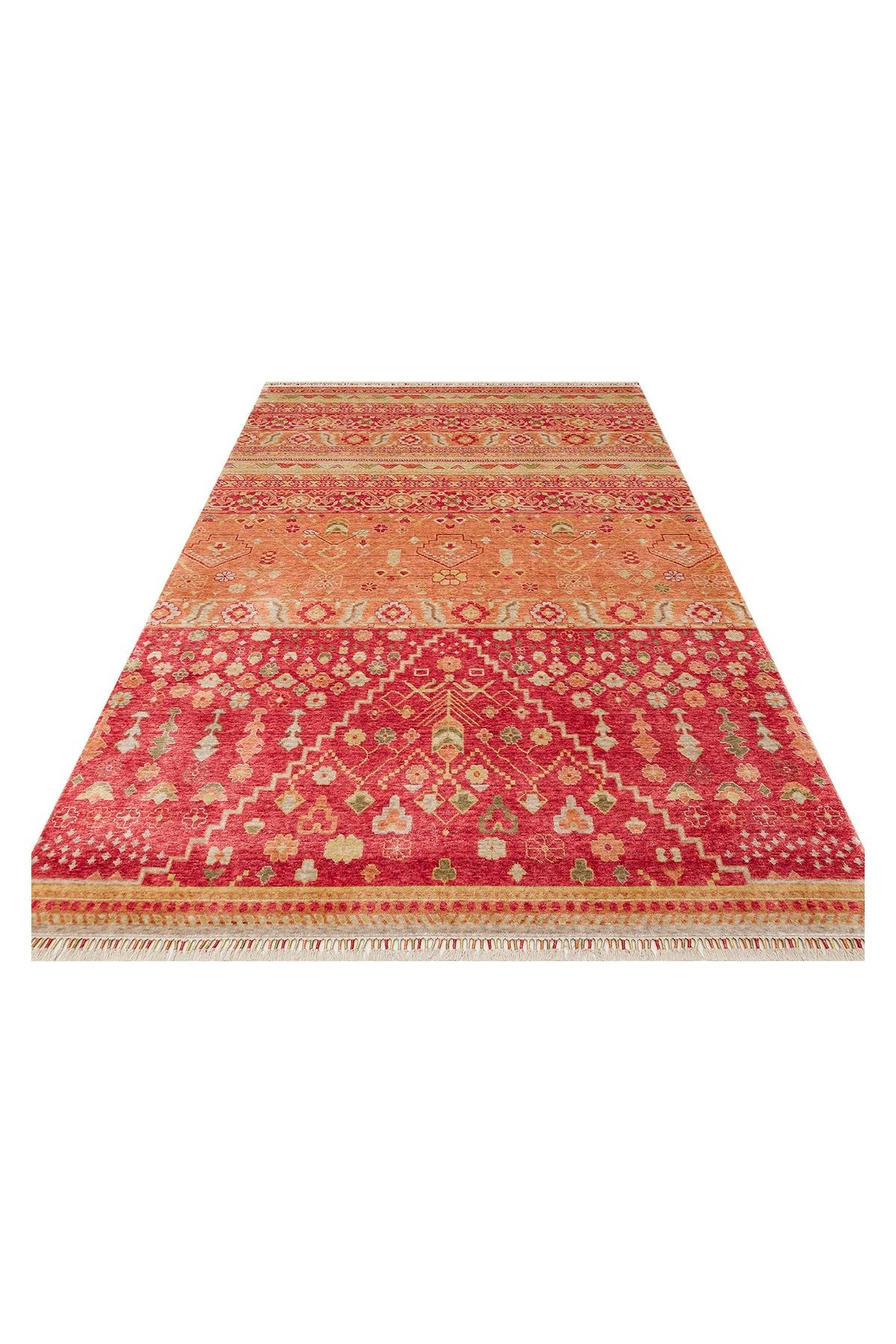 Eko Hali Zara ZR 17 Red Autumnn is a special loom rug shaped by the intensive handiwork of women from Usak. - MALLTURK