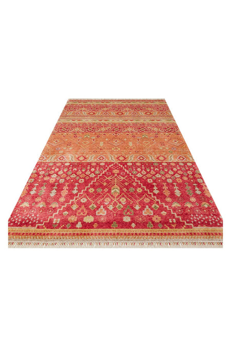 Eko Hali Zara ZR 17 Red Autumnn is a special loom rug shaped by the intensive handiwork of women from Usak. - MALLTURK