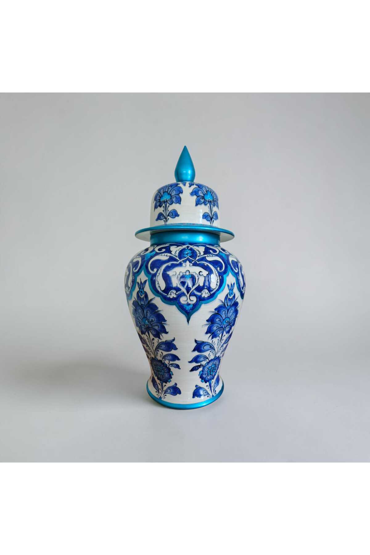 Sema Cini Handmade Ceramic 30cm Shah Cube Vase - MALLTURK