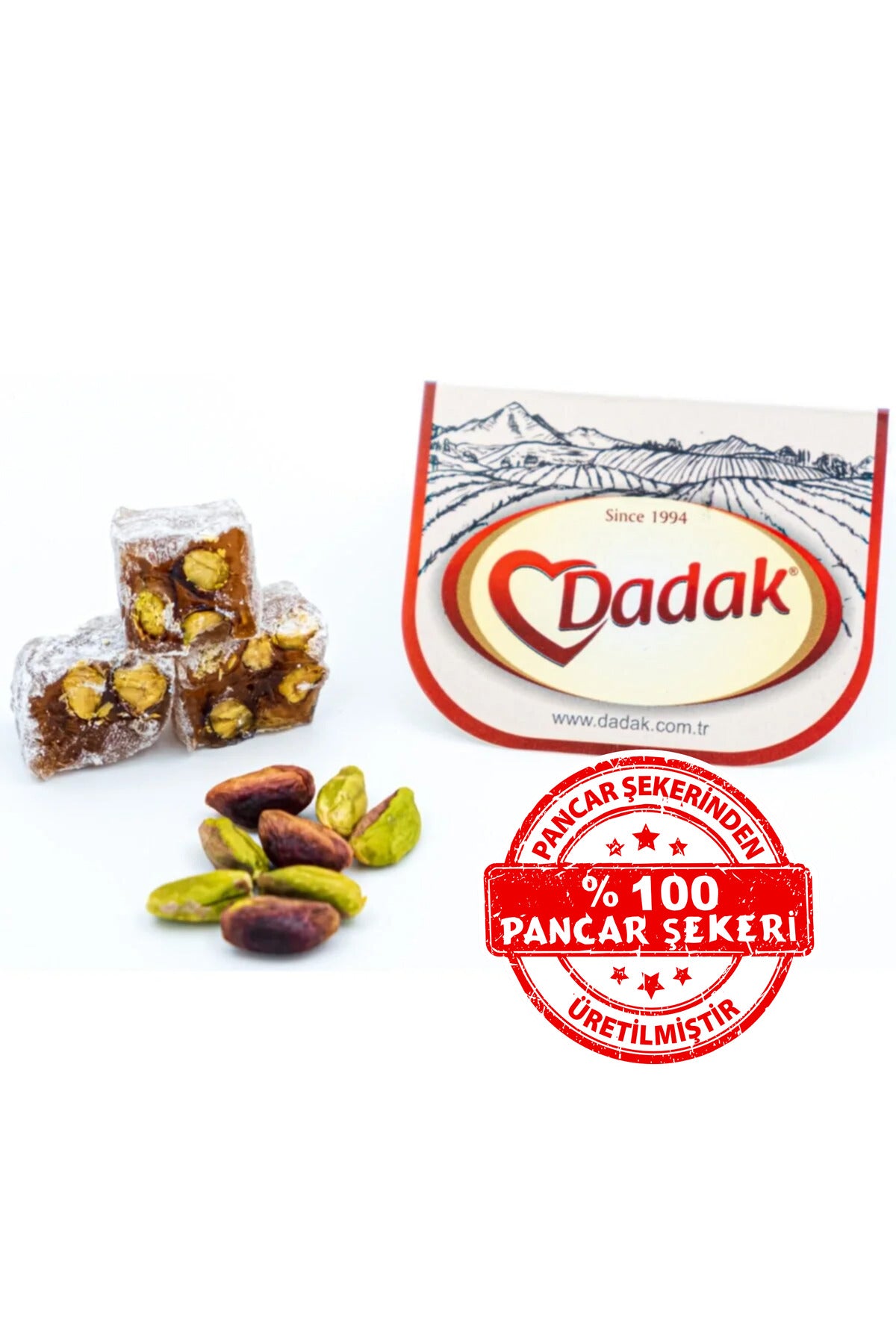 Dadak Turkish Delight and kuruyemis Powdered Sugar Pistachio Mini Turkish Delight 500 g - MALLTURK
