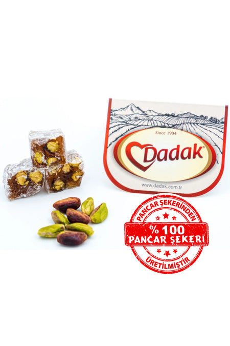 Dadak Turkish Delight and kuruyemis Powdered Sugar Pistachio Mini Turkish Delight 500 g - MALLTURK
