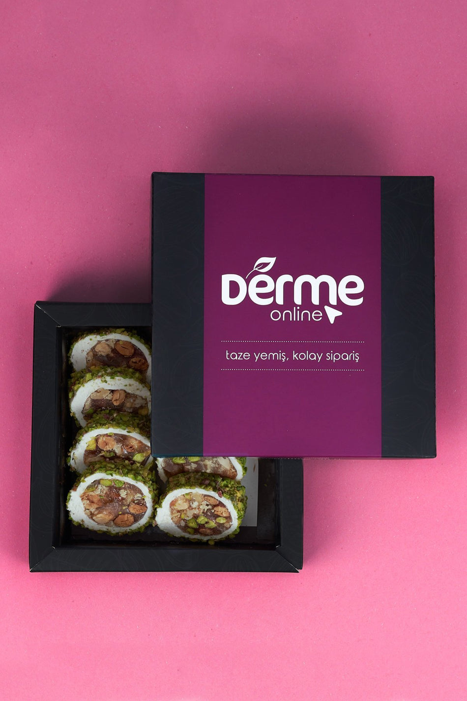 Derme Rolled Turkish Delight fistik Coated 300 g - MALLTURK