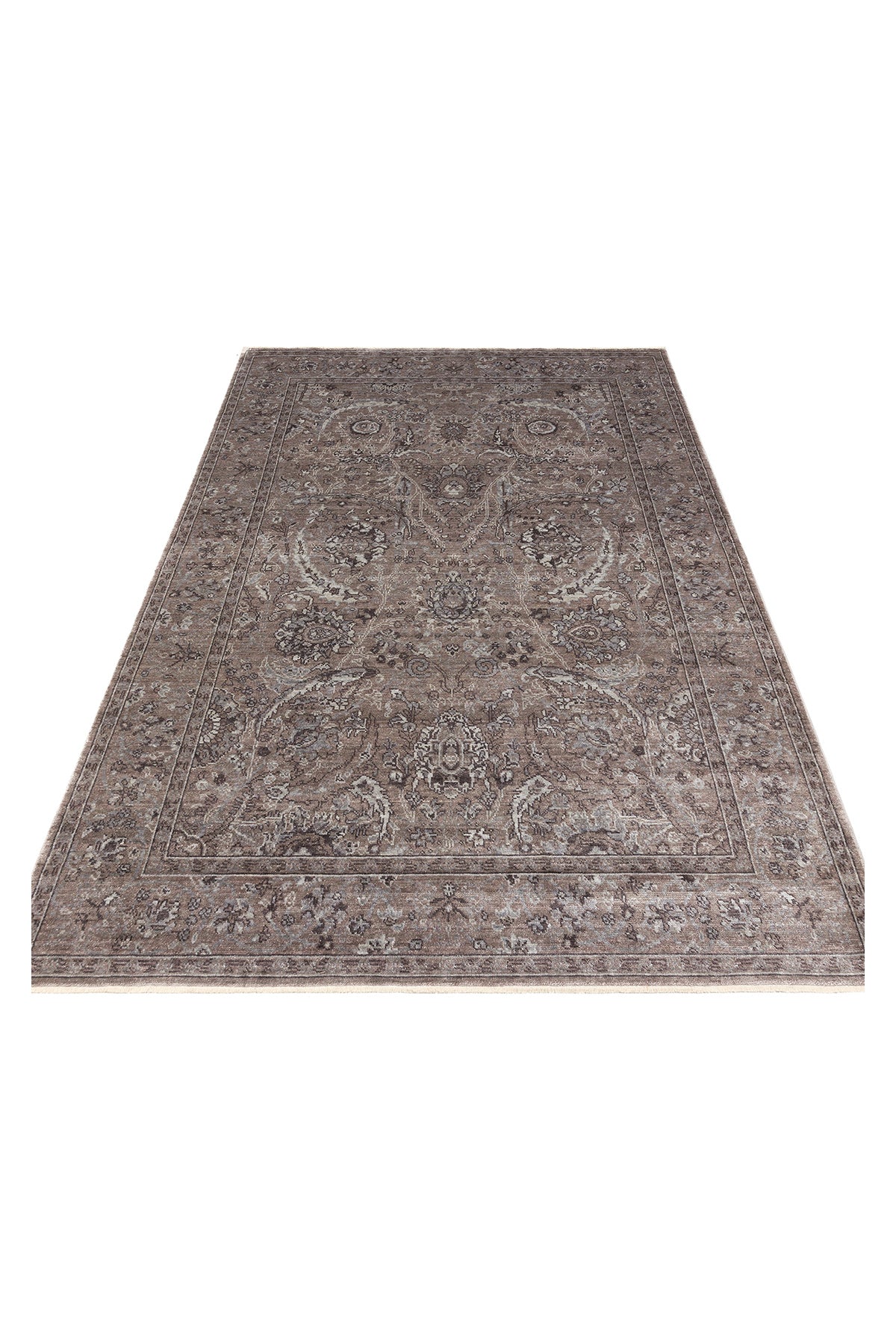 Eko Rug Eko Rug Taftan Tf 07 Smoke Grey Pakistan Overdyed Style Handcrafted with Special Looms Produced Rug - MALLTURK