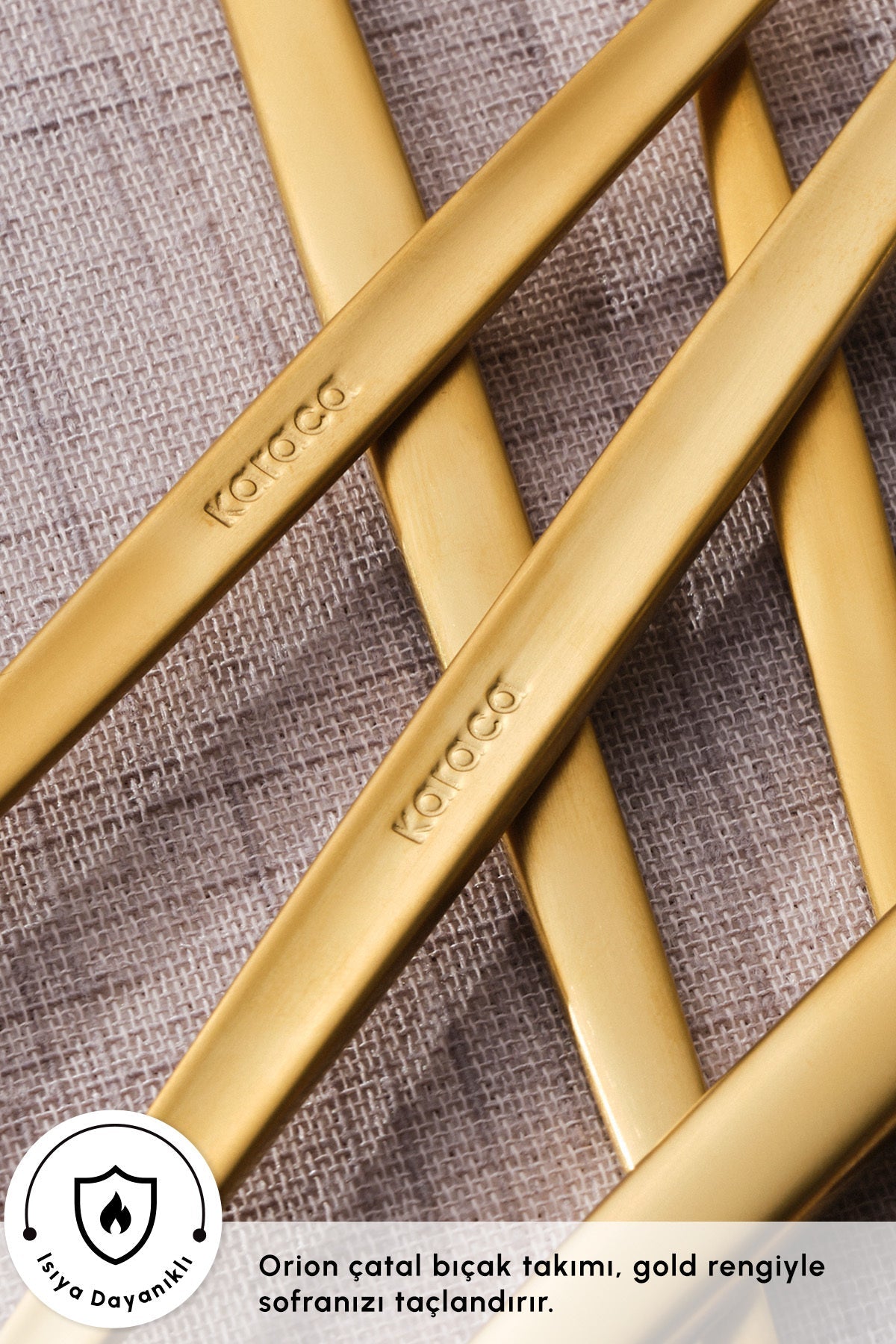 Karaca orion matte gold 30 Piece 6 kisiik Flatware Set - MALLTURK