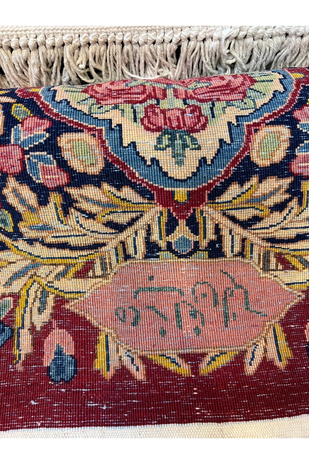 RD RAMAZAN DAG Hand Rug Art Hand-Woven Iranian Kirman Rug Signed Premium Quality KokBoyaMuazzam Bir Eser Size 450x350 - MALLTURK