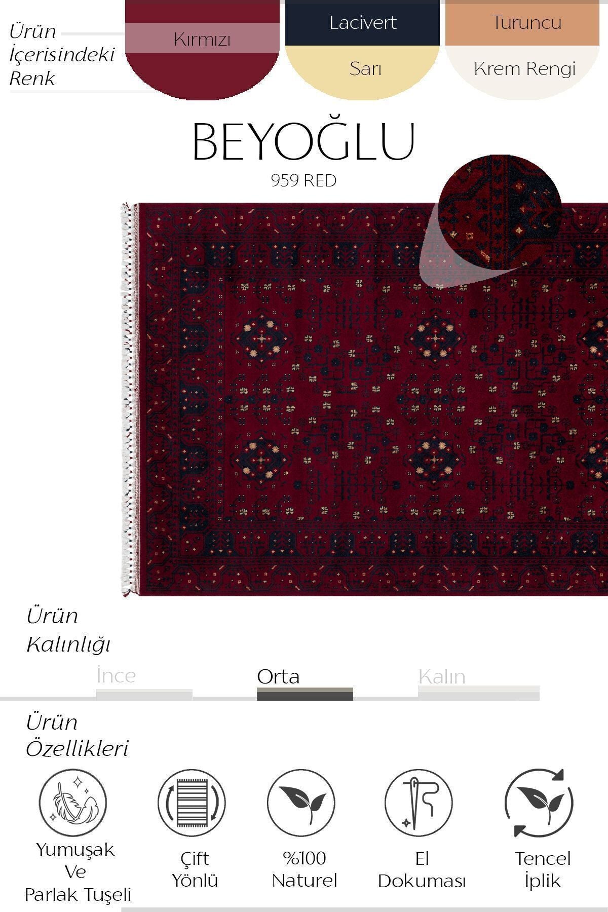 Cool Hali Beyoglu 959 Red Handwoven Usak Carpet Yagci Bedir Pattern NOSTALGIA Carpet Afghan Handwoven Carpet Living Room Carpet - MALLTURK