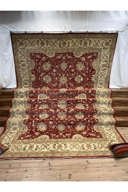 SIRVAN Rug Hand-Woven AFGAN Usak Rug - 307 x 422 - MALLTURK