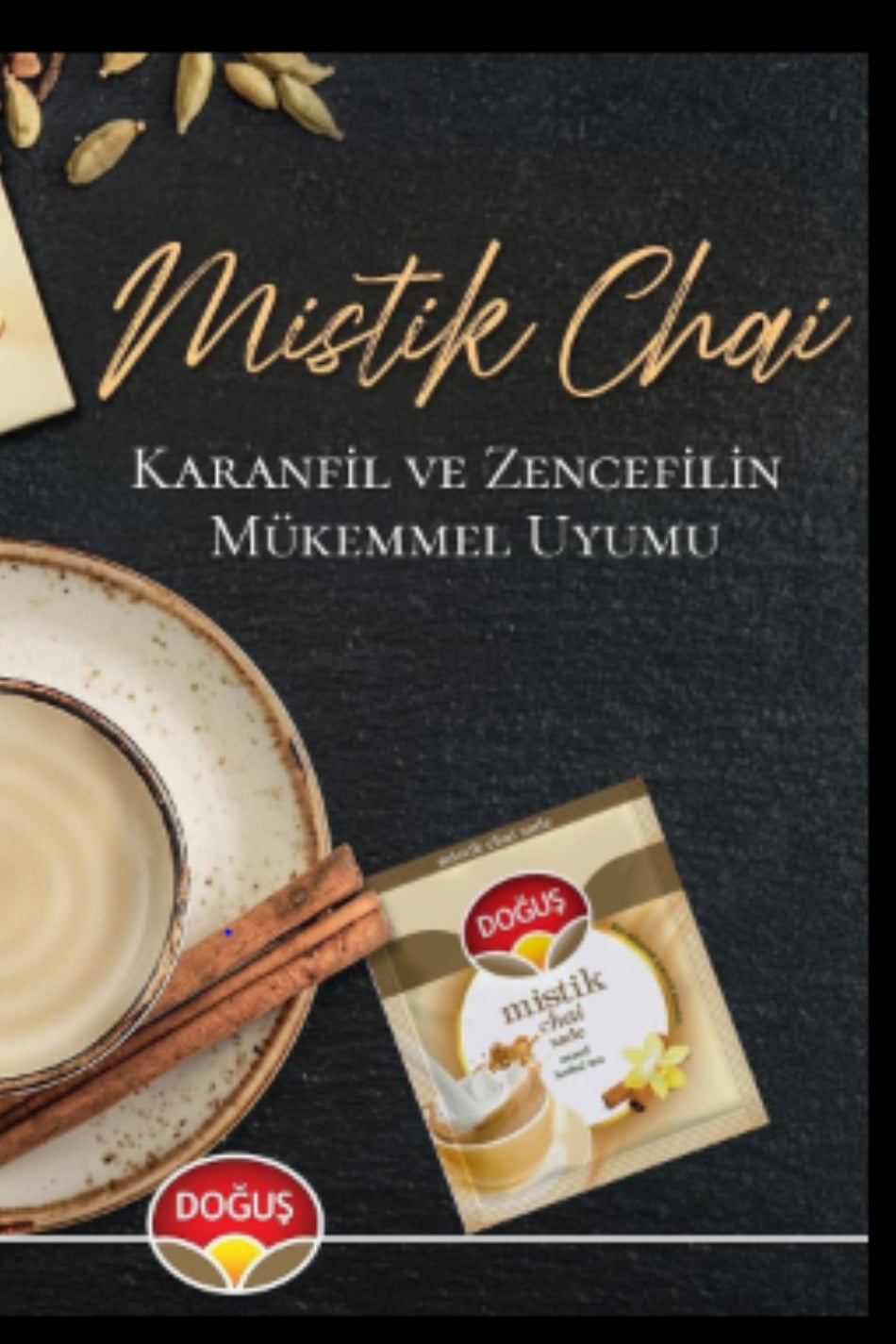 Chá de ervas misto simples Mystic Chai Dogus, embalagem de 20