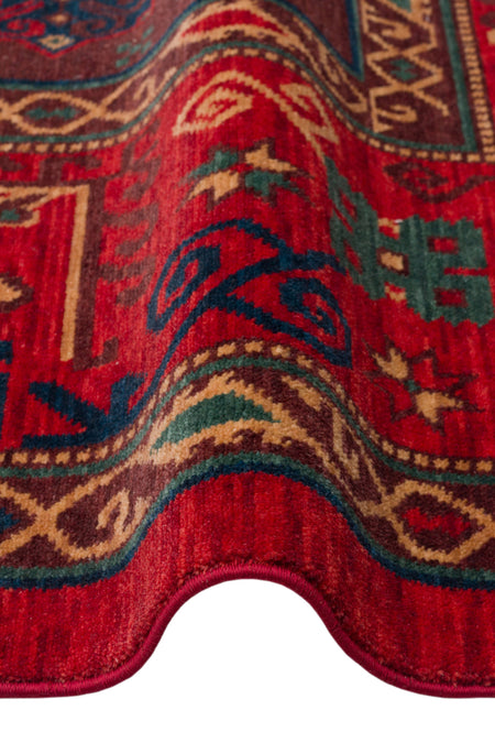 Kalesta Rug Rustik 04 Red Natural Wool ile Ozel Tezgahlarda Hand-Woven Teknikleri ile Uretilen Living Room Rug
