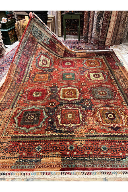 RD RAMAZAN DAG Hand Rug Art Hand-Woven Afgan Memluk Rug Size 302x252 - MALLTURK