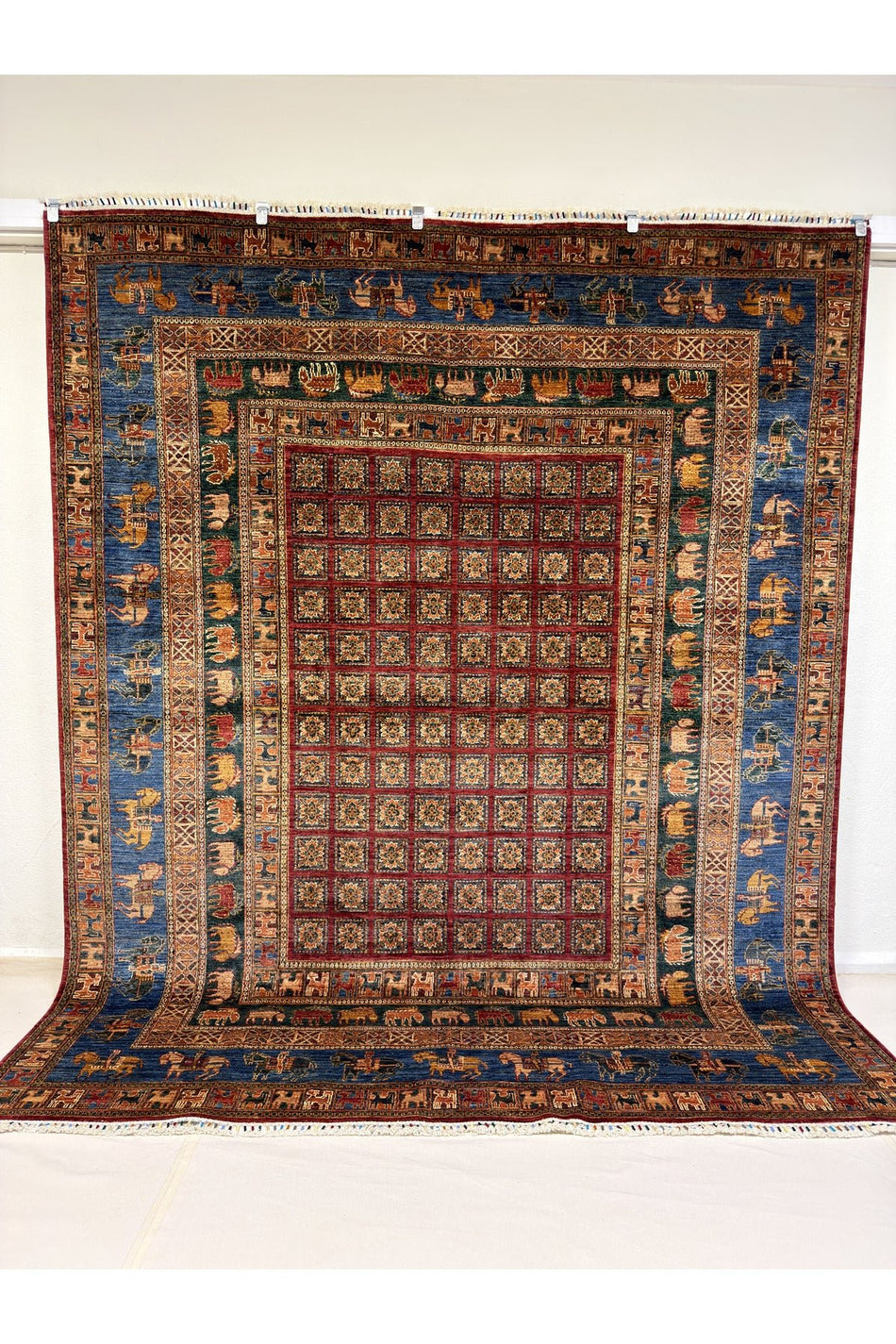Afghan Handwoven Carpet, Pazyrek Model, 100% Wool, Natural Dye, Handcrafted Work - MALLTURK