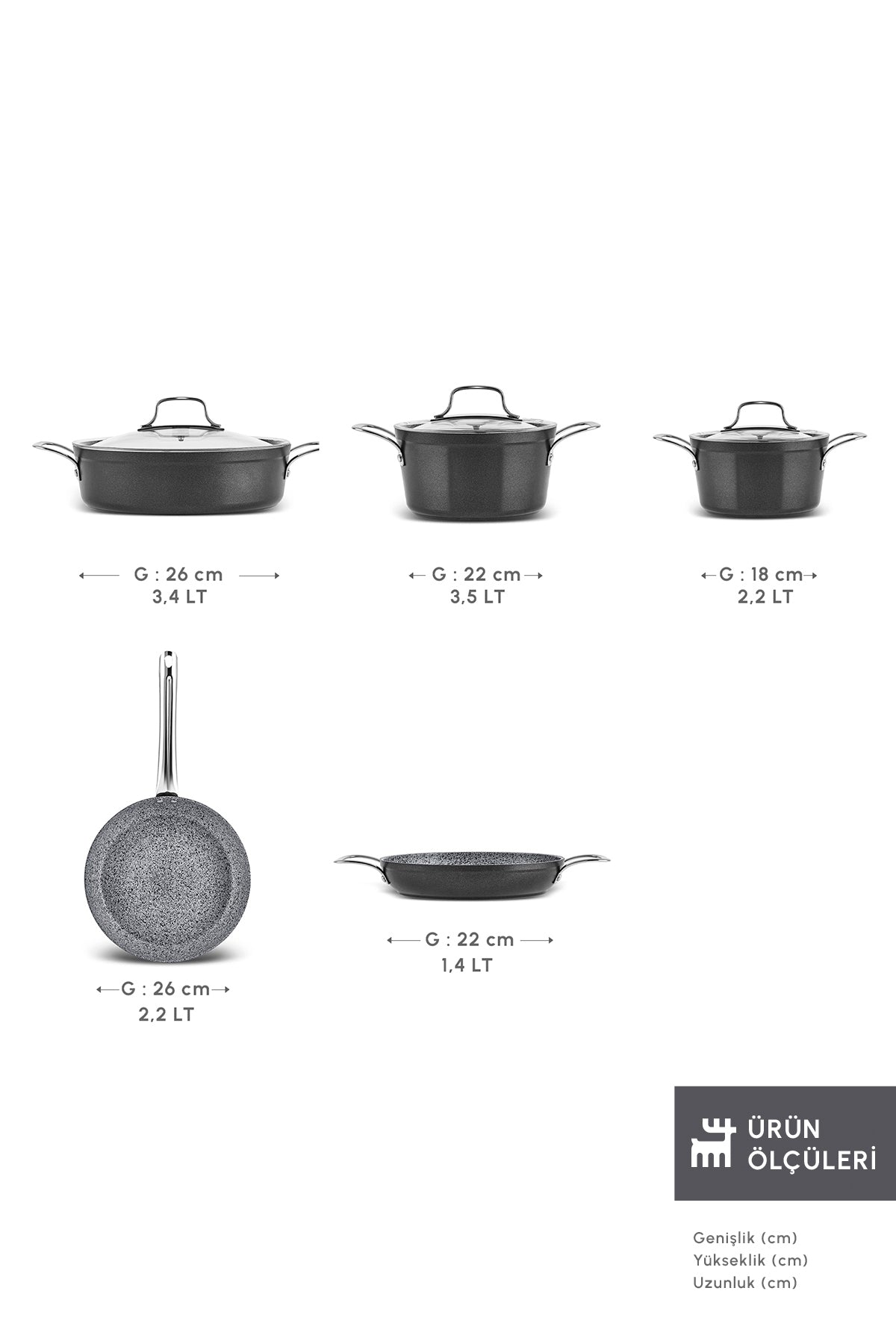 Karaca Biogranit Monet 8 Piece Cookware Set