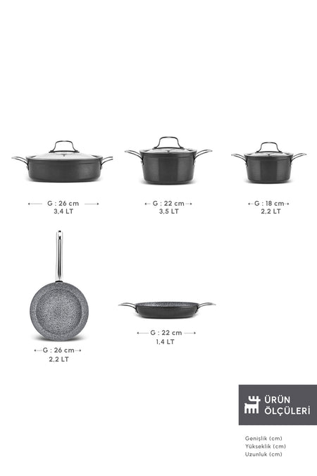 Karaca Biogranit Monet 8 Piece Cookware Set