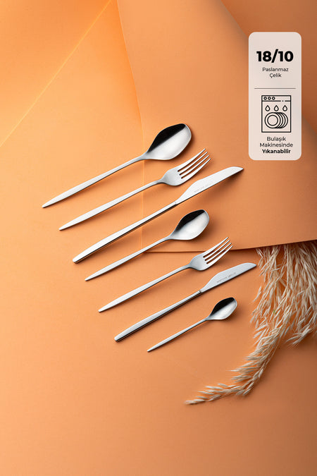 Emsan alisa 84 Piece 12 Place Setting Boxed Flatware Set - MALLTURK