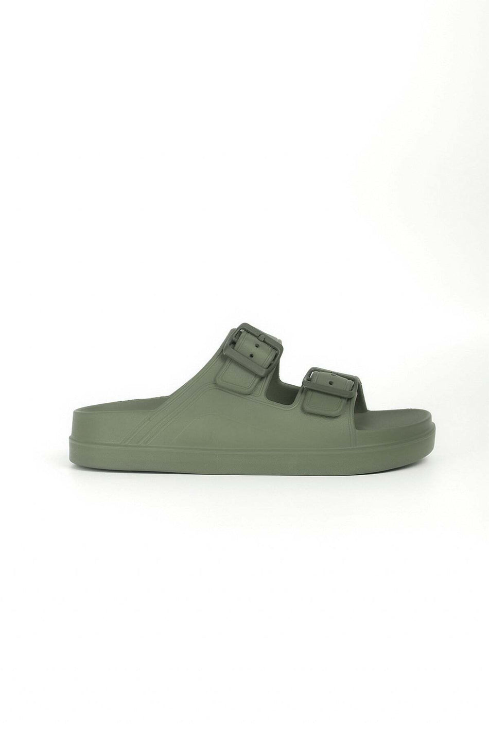 Hasema Men's Khaki Eva Beach Slippers with Buckle Detail 23702
