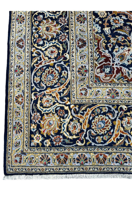 BURAK Rug Hand-Woven Iranian Nain Rug 305X410 Turquoise %100 Wool 12,5 M2 Large Living Room Rug - MALLTURK