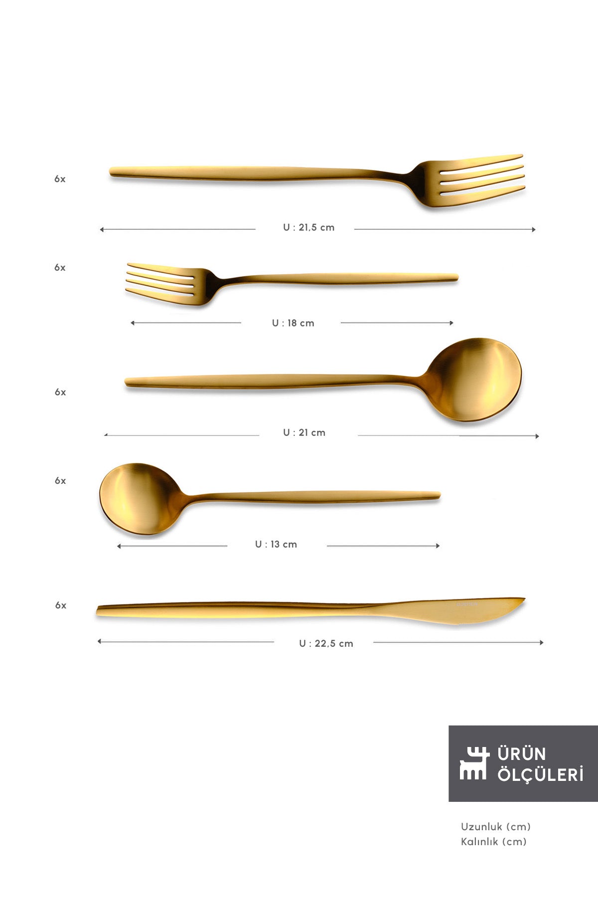 Karaca orion matte gold 30 Piece 6 kisiik Flatware Set - MALLTURK