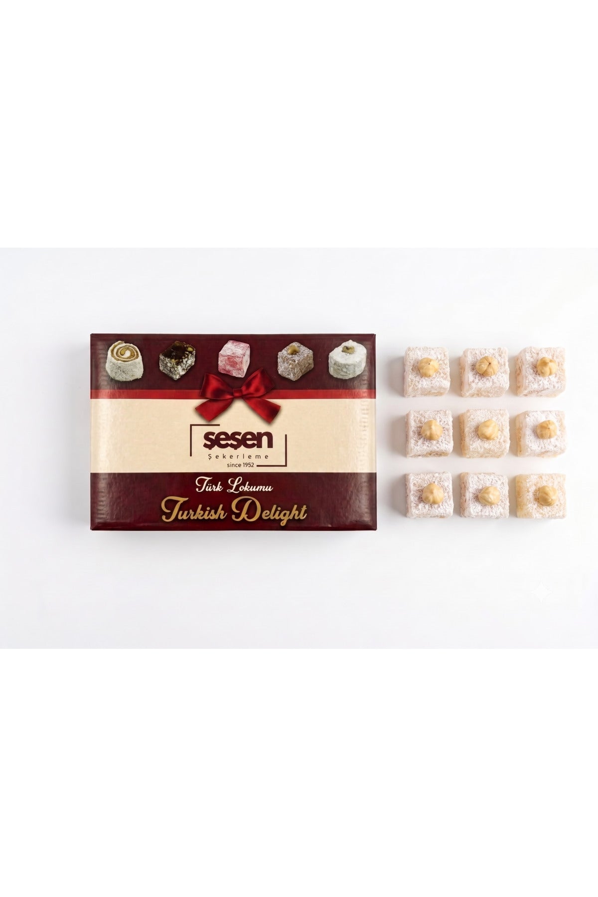 Sesen sekerleme Hazelnut Pressed Turkish Delight 1000g - MALLTURK