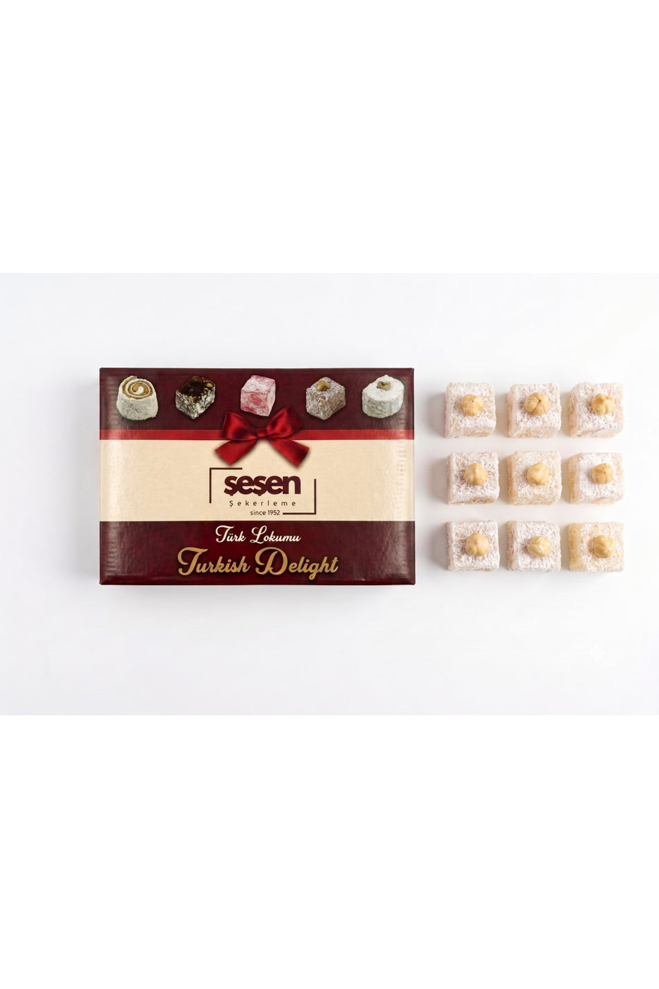 Sesen sekerleme Hazelnut Pressed Turkish Delight 1000g - MALLTURK