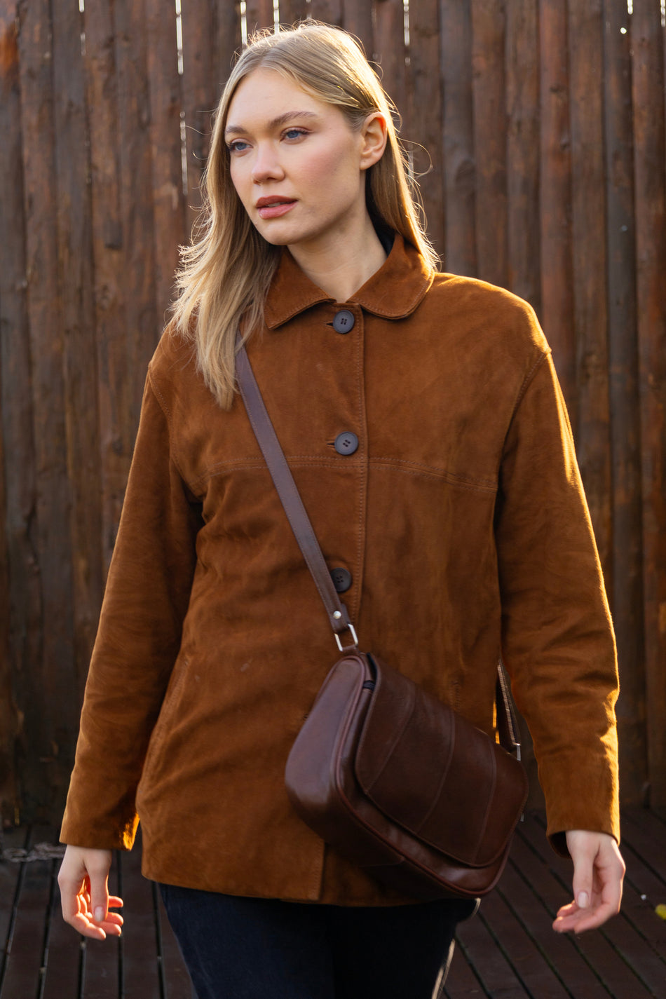 Fubileather Genuine Leather Multi-Pocket Everyday Messenger Bag