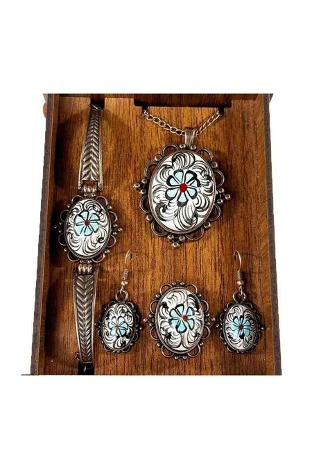 Cini Evi Anniversary Gift Halic and Papatya Tile Jewelry Set - MALLTURK