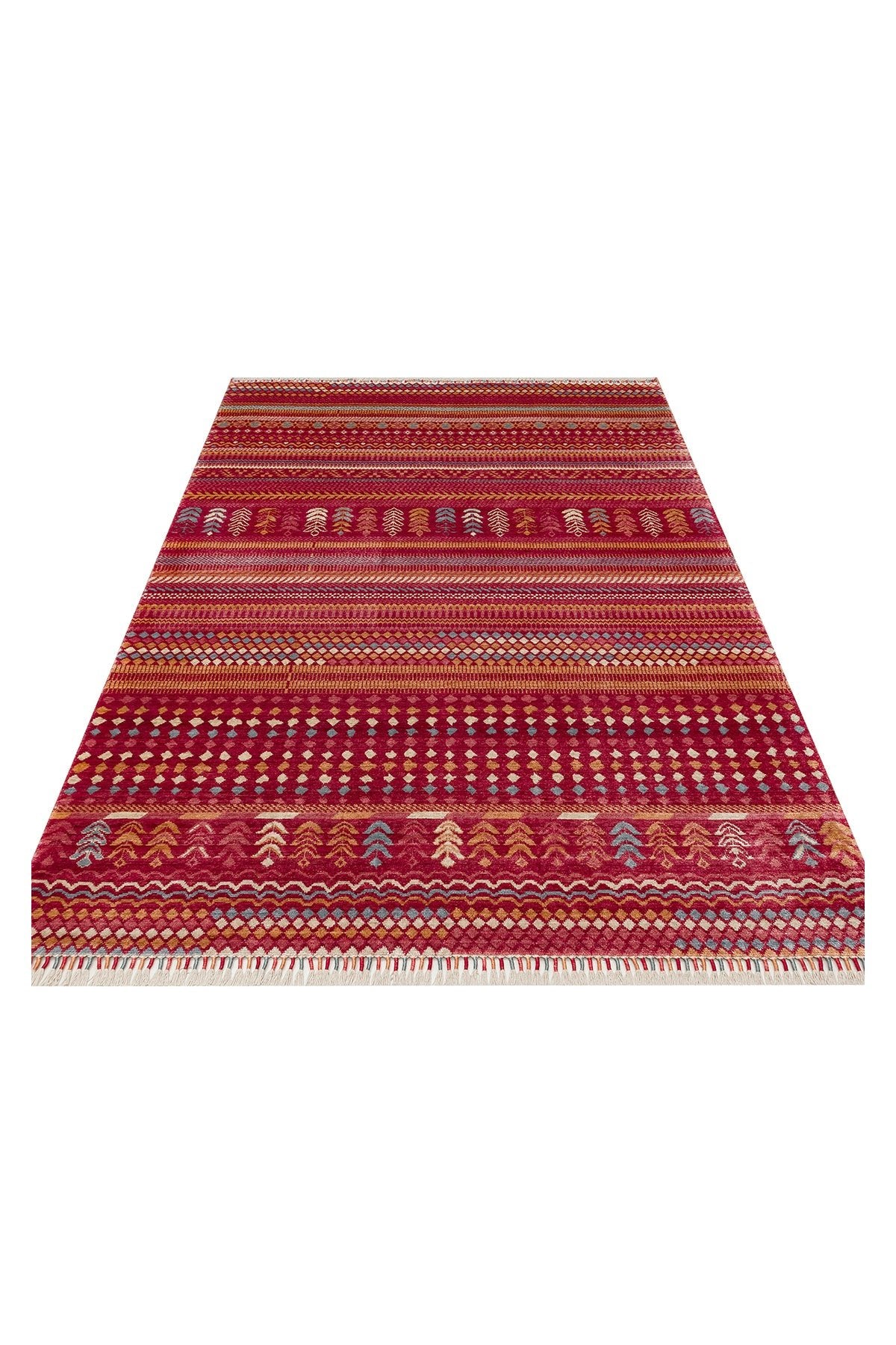 Eko Hali ZARA ZR 19 Red Multiy is a special loom rug shaped by the intensive handiwork of women from Usak. - MALLTURK