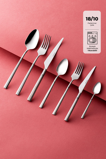 Emsan premium penta platin 84 Piece 12 Place Setting Flatware Set luks Boxed - MALLTURK